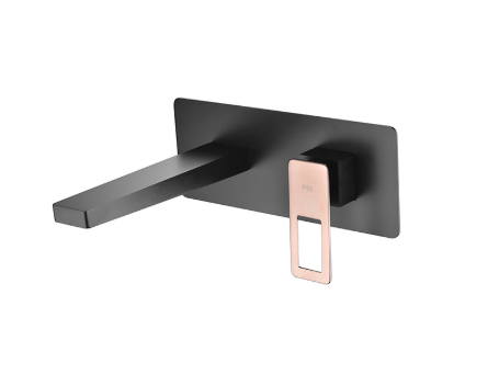 Mitigeur monocommande lavabo encastré Suède Noir / Or Rosé 